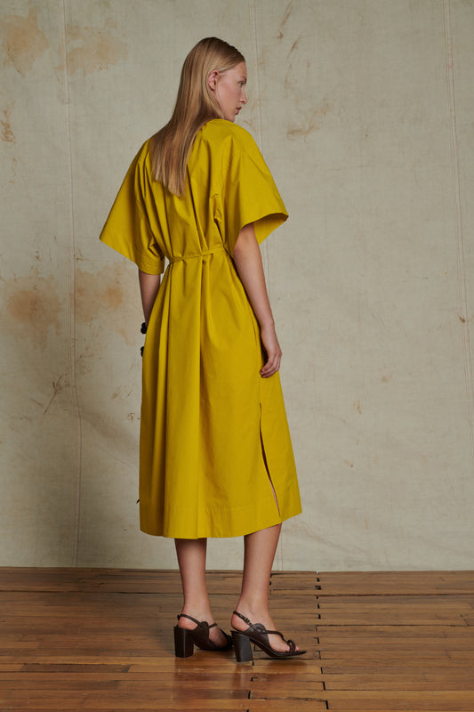 Robe Athena - Jaune Doré - Coton - Femme