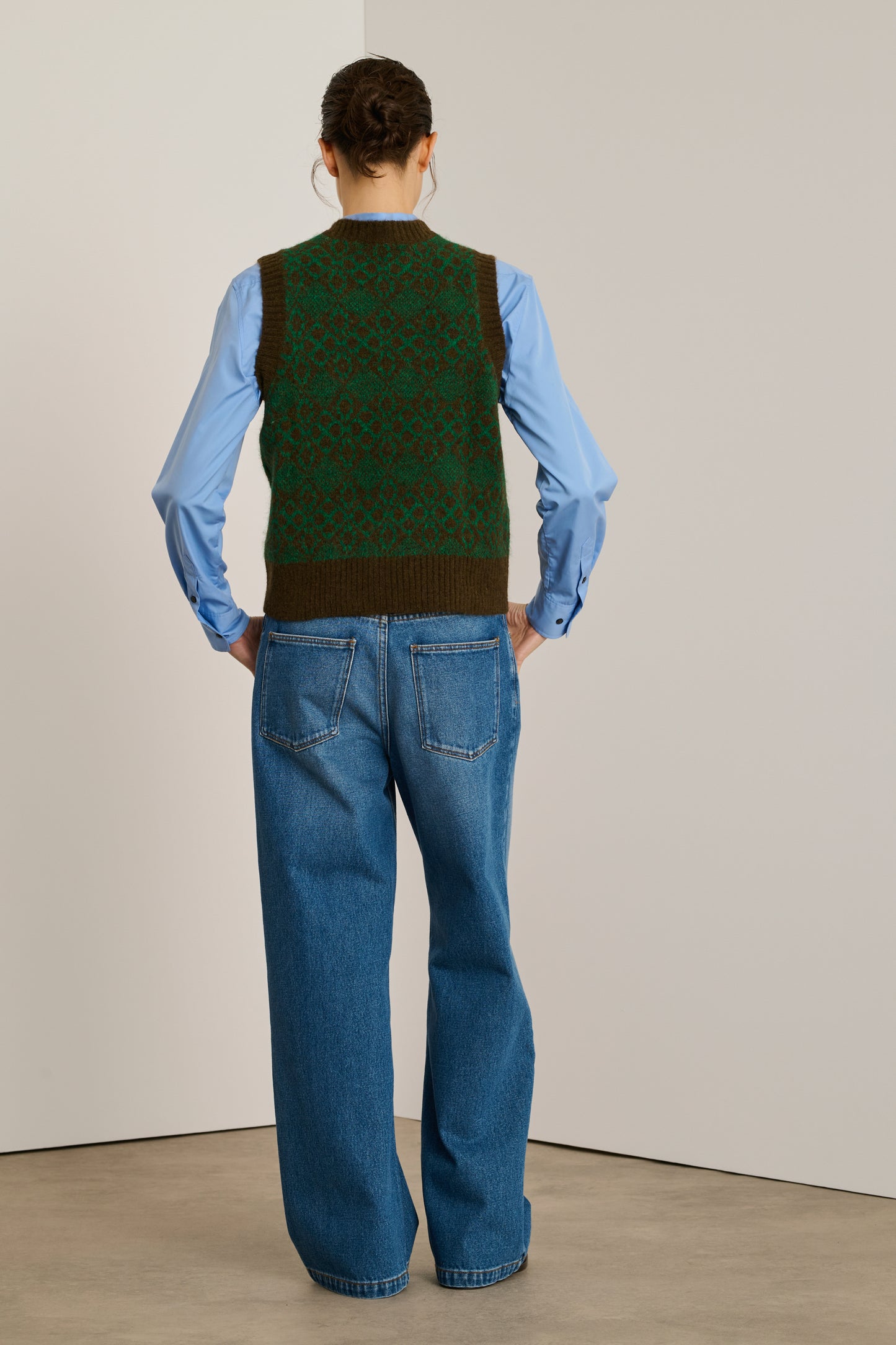 Pull Namaste - Marron/Vert - Laine - Femme