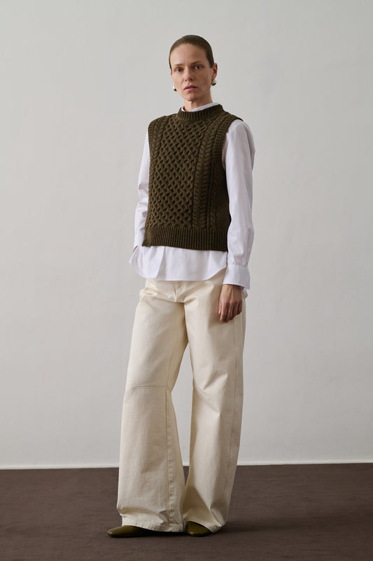 Pull Gareth - Kaki Chiné - Laine - Femme