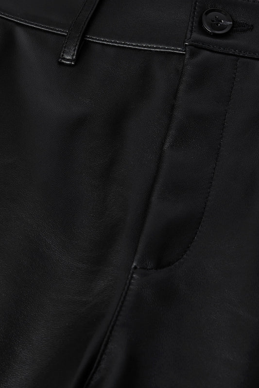 Pantalon Fares - Noir - Cuir - Femme