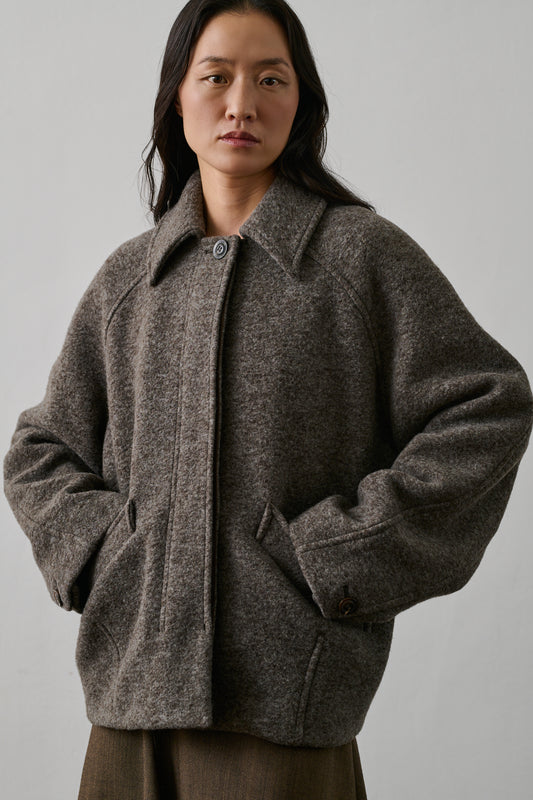 Manteau Balard - Gris Marron - Laine - Femme