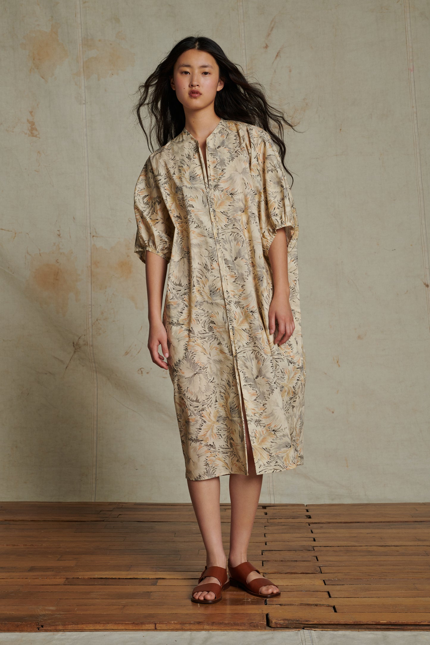 Robe Alger - Beige/Gris - Coton - Femme