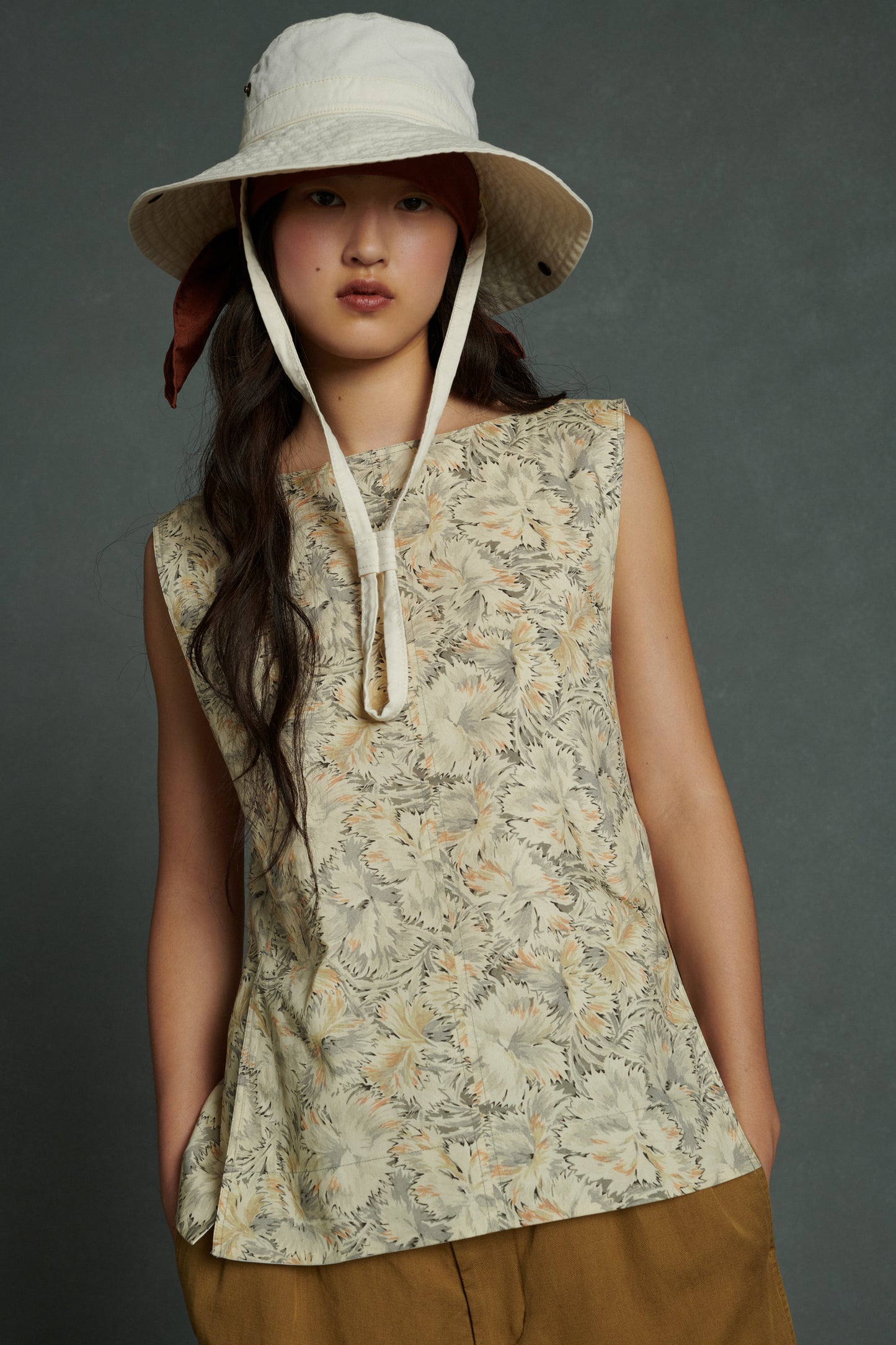 Chemise Aaron - Beige/Gris - Coton - Femme