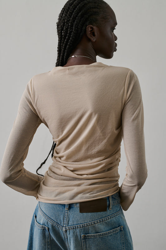 Tee-Shirt Gaia - Mastic - Coton - Femme