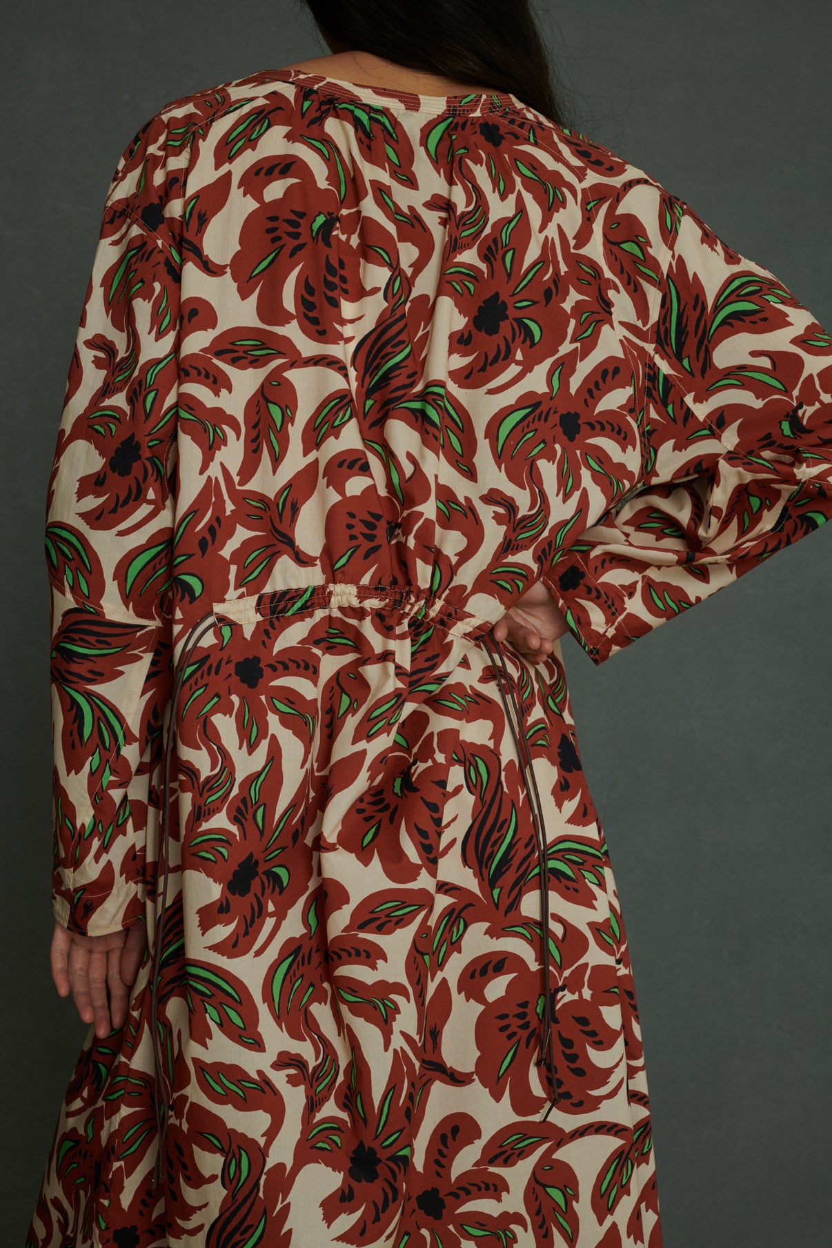 Robe Agnes - Terre Battue/Vert - Coton - Femme vue 5