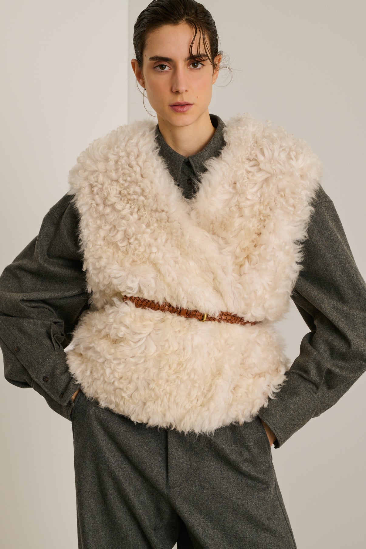 Veste Uden - Miel - Cuir - Femme vue 2