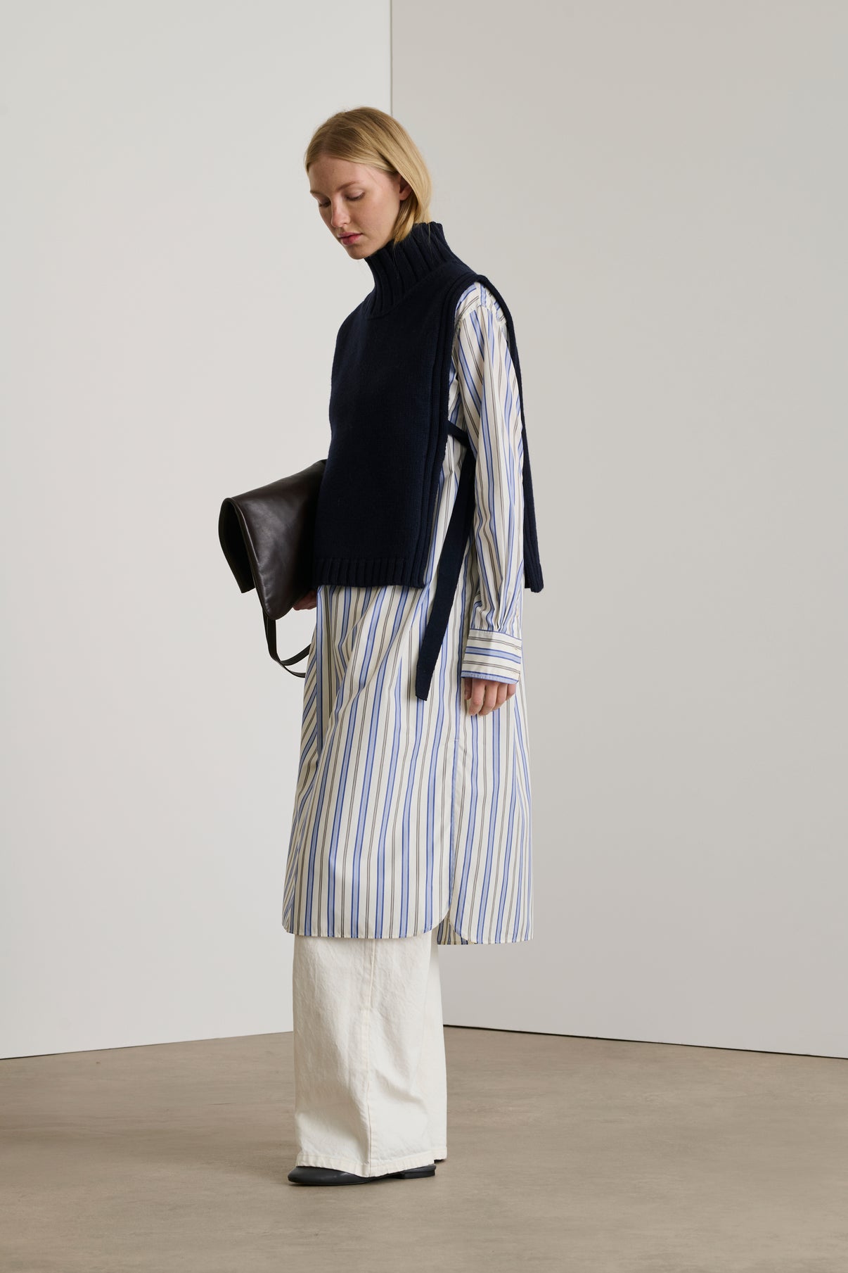 Pull Or - Navy - Laine - Femme vue 2